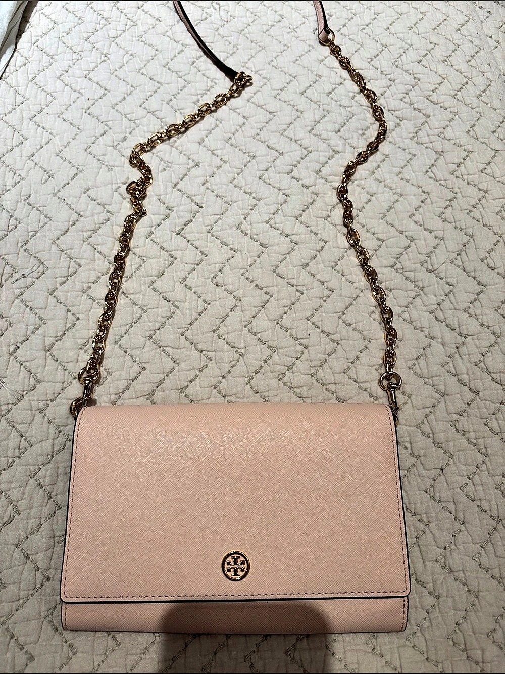 Tory Burch Robinson Chain Wallet Pink & Blue Crossbody Bag
